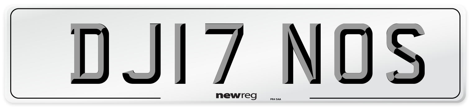 DJ17 NOS Number Plate from New Reg